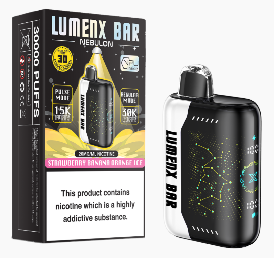 Lumenx Nebulon Strawberry Banana Orange Ice Disposable Vape img